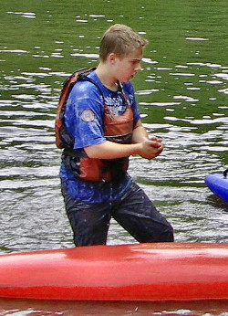 Canoe kayak capsize wet entry