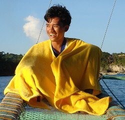 poncho cape yellow sailing boracay