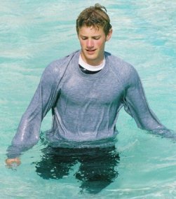 pool training in sweatshirt