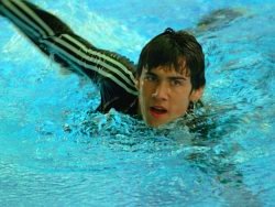 pool swim training in clothes