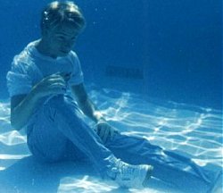 pool wet jeans t-shirt underwater